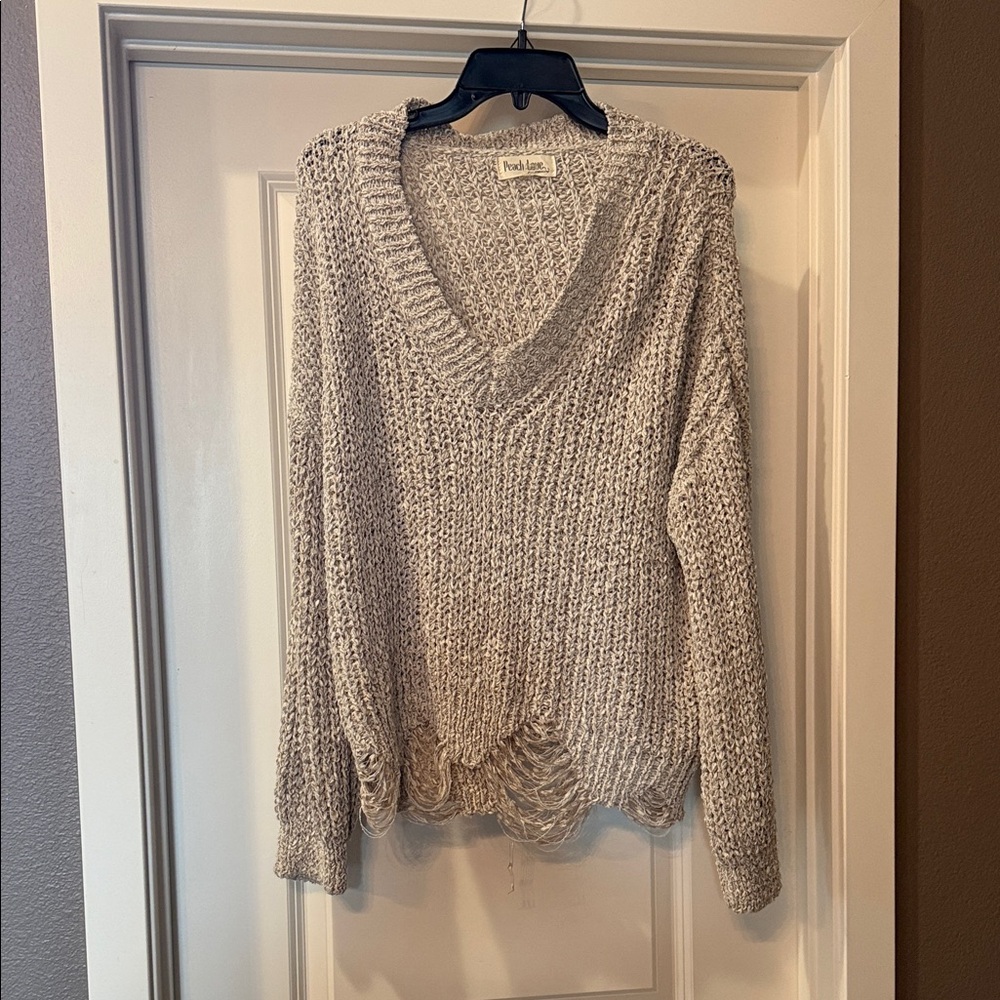 Peach Love California V-Neck Sweater